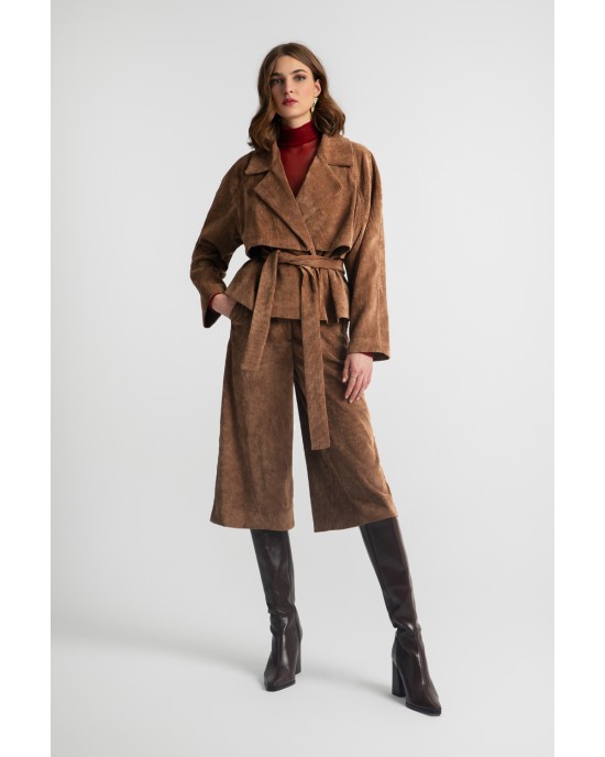 Moutaki Camel Κοτλέ Κοντό Σακάκι Moutaki Camel Κοτλέ Κοντό Σακάκι