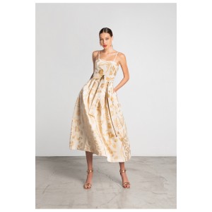 Moutaki Ecru/Gold Midi Φόρεμα