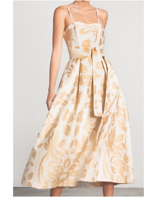 Moutaki Ecru/Gold Midi Φόρεμα