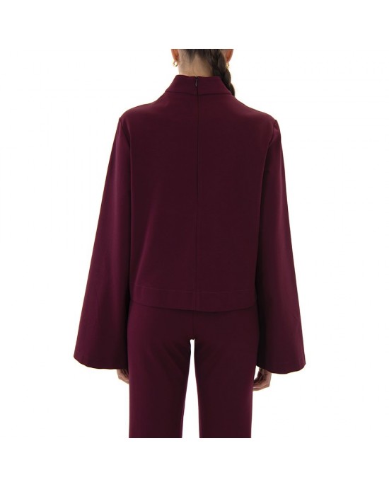 Moutaki Wide Longsleeve Μπλούζα & High Waist Tailored Παντελόνι Bordeaux