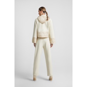 Moutaki Ecru Ζακέτα & Παντελόνι Με Καπιτονέ Λεπτομέρειες