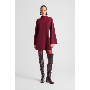 Moutaki Bordeaux Long Sleeve Mini Φόρεμα Moutaki Bordeaux Long Sleeve Mini Φόρεμα