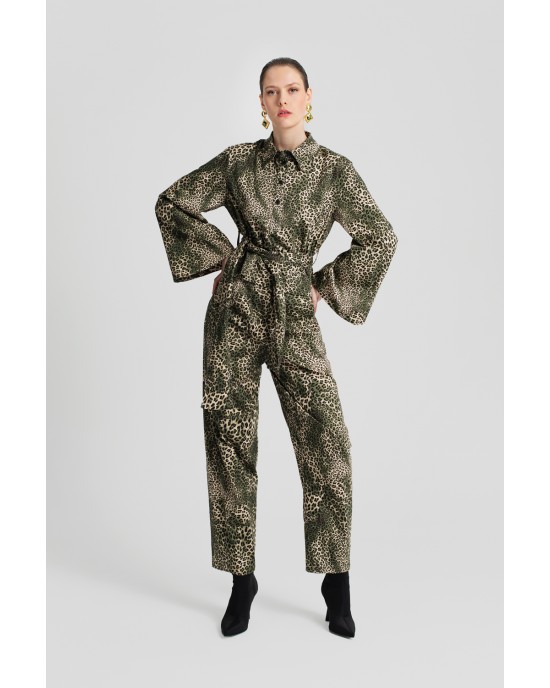 Moutaki Olive Leopard Πουκάμισο & Παντελόνι