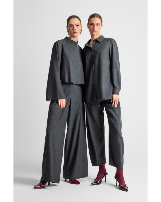 Moutaki Striped Grey Comfort Fit Πουκάμισο & Παντελόνι