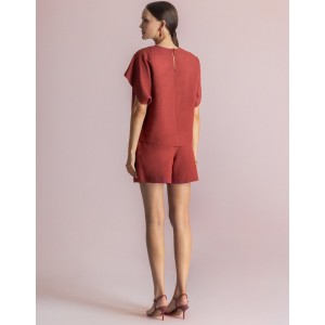 Moutaki Linen Loose Fit Chili Μπλούζα