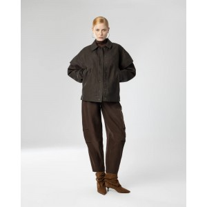 Moutaki Double-Layer Shoulder Effect Brown Τζάκετ