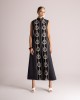 Moutaki Ethnic Embroidered Sleeveless Shirtdress Maxi Black Φόρεμα