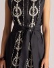 Moutaki Ethnic Embroidered Sleeveless Shirtdress Maxi Black Φόρεμα