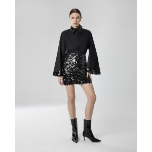 Moutaki Sequin Detail Black Πουκάμισο