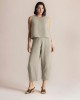 Moutaki Chaki Sleeveless Top & Slouchy Παντελόνι