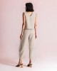 Moutaki Chaki Sleeveless Top & Slouchy Παντελόνι