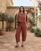 Moutaki Linen Chili Sleeveless Μπλούζα & Slouchy Παντελόνι