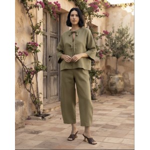 Moutaki Linen Chaki Tunic/Μπλούζα