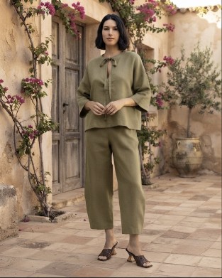 Moutaki Linen Chaki Tunic/Μπλούζα