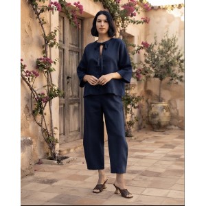 Moutaki Linen Navy Tunic/Μπλούζα