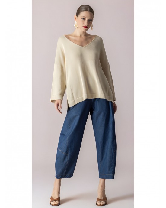 Moutaki Slouchy Denim Blue Παντελόνι