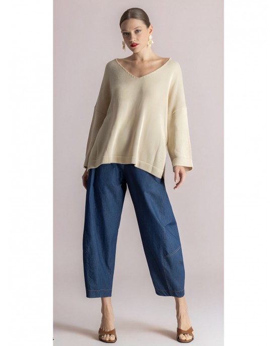 Moutaki Slouchy Denim Blue Παντελόνι