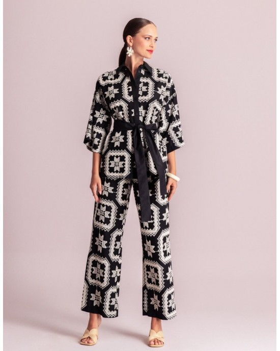 Moutaki Ethnic Embroidered Set Πουκάμισο & Παντελόνι