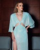 Nazezhda Sequin Maxi Knotted Φόρεμα Baby Blue