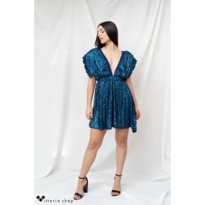 Nazezhda Sequin Mini Φόρεμα Μπλε