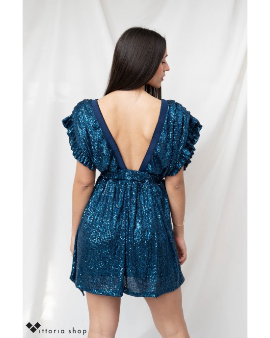 Nazezhda Sequin Mini Φόρεμα Μπλε