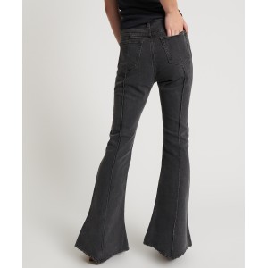 Oneteaspoon Washed Black High Waist Trumpet Flare Τζιν Παντελόνι