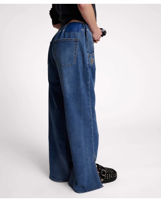 Oneteaspoon Deep Blue Roadhouse Wide Leg Drawstring Τζιν Παντελόνι