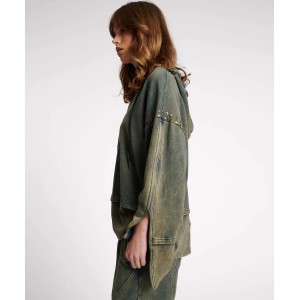 Oneteaspoon Studded Track Warm Up Petrol Πουλόβερ