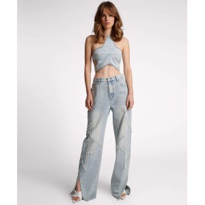 Oneteaspoon Diamonde Star Straight Leg Mid Waist Billie Τζιν Παντελόνι