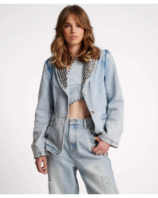 Oneteaspoon Diamonde Studded Denim Σακάκι