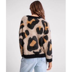 Oneteaspoon Fluffy Leopard Batwing Tan Πουλόβερ