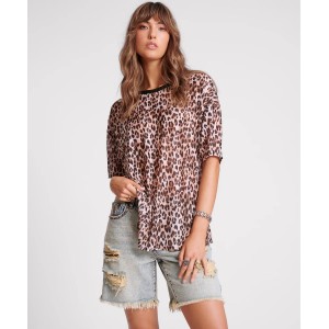 Oneteaspoon Printed Mesh Tee Animal Μπλούζα