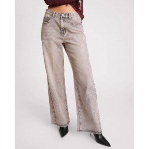 Oneteaspoon Dusty Smoke Jackson Mid Waist Wide Leg Τζιν Παντελόνι