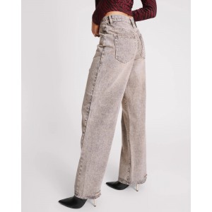 Oneteaspoon Dusty Smoke Jackson Mid Waist Wide Leg Τζιν Παντελόνι