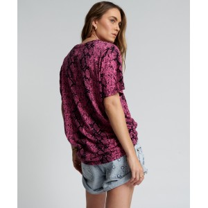 Oneteaspoon Snake Hand Printed Organic Crew Μπλούζα