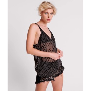 Oneteaspoon Mesh Studio Twisted Tank Black Μπλούζα