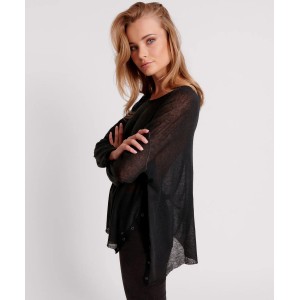 Oneteaspoon Split Side Long Sleeve Tee Black Μπλούζα