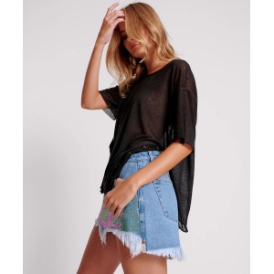 Oneteaspoon Split Seam Tee Black Μπλούζα