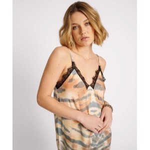 Oneteaspoon Hand Printed Date Night Satin Slip Φόρεμα