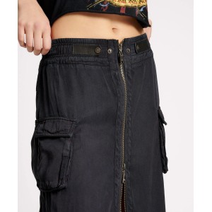 Oneteaspoon Washed Black Tencel Parachute Φούστα