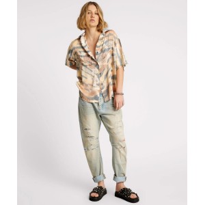 Oneteaspoon Hand Painted Date Night Satin Πουκάμισο