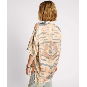 Oneteaspoon Hand Painted Date Night Satin Πουκάμισο