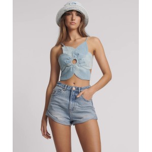 Oneteaspoon Bandits High Waist Hendrixe Blue Denim Σορτς