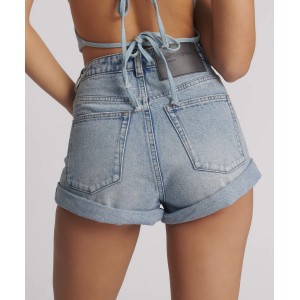 Oneteaspoon Bandits High Waist Hendrixe Blue Denim Σορτς