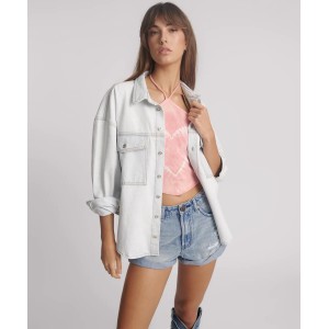 Oneteaspoon Hand-Sprayed Smiley Daria Denim Bel Air Blue Πουκάμισο