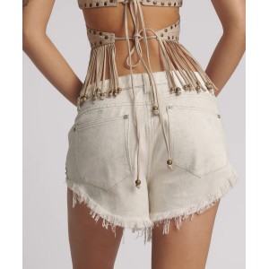 Oneteaspoon Rollers Low Waist Pebble White Denim Σορτς
