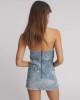 Oneteaspoon Strapless Tube Star Blue Halo Denim Mini Φόρεμα