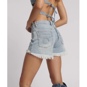 Oneteaspoon Hawks High Waist Soft Blue Denim Σορτς