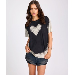 Oneteaspoon Beaming Heart Boyfriend Tee White & Black Μπλούζα Oneteaspoon Beaming Heart Boyfriend Tee White & Black Μπλούζα