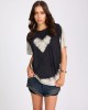 Oneteaspoon Beaming Heart Boyfriend Tee White & Black Μπλούζα Oneteaspoon Beaming Heart Boyfriend Tee White & Black Μπλούζα